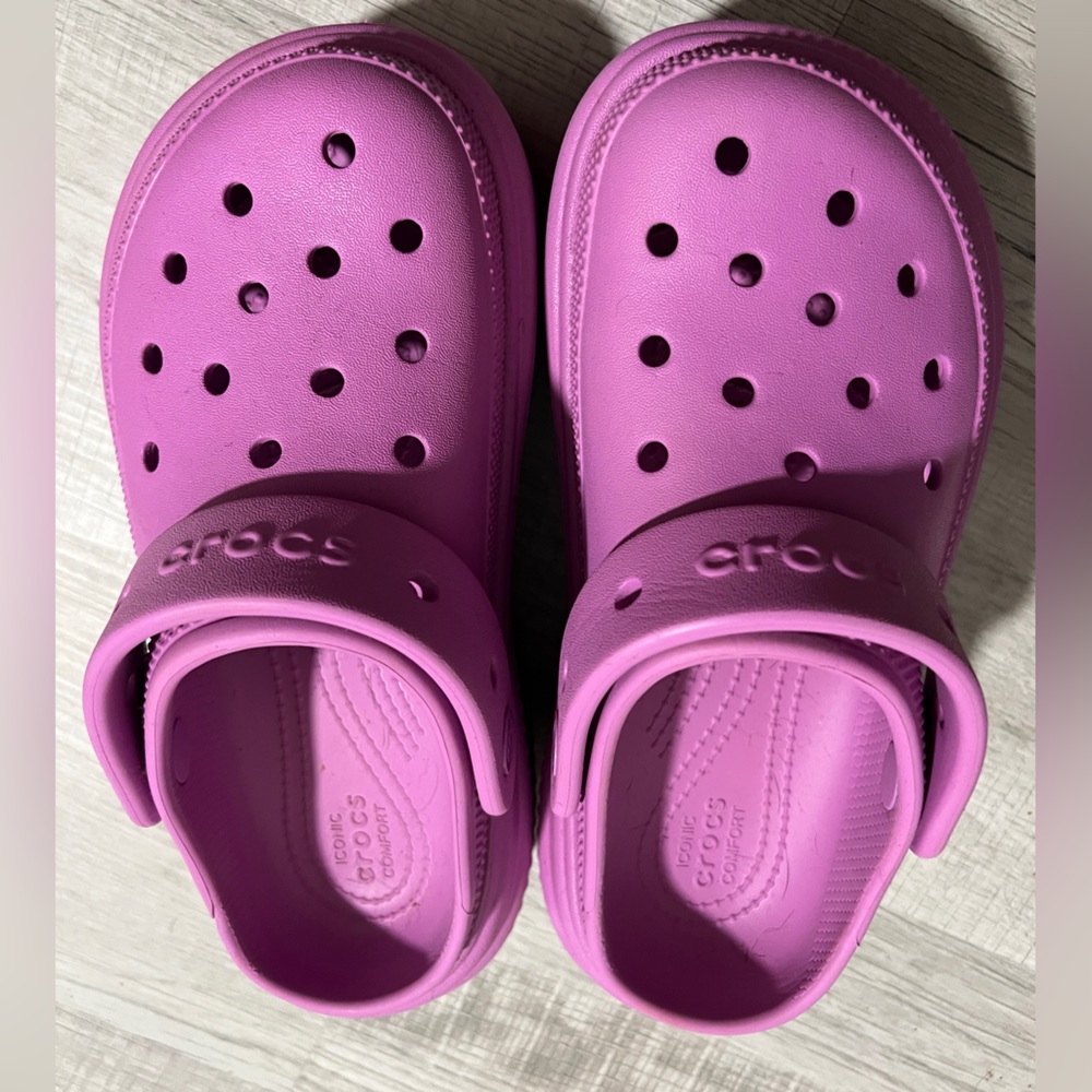 Crocs‎ Womens Stomp Platform Chunky Clog Slip On Shoes Bubble Purple Crush Punk - Picture 5 of 9